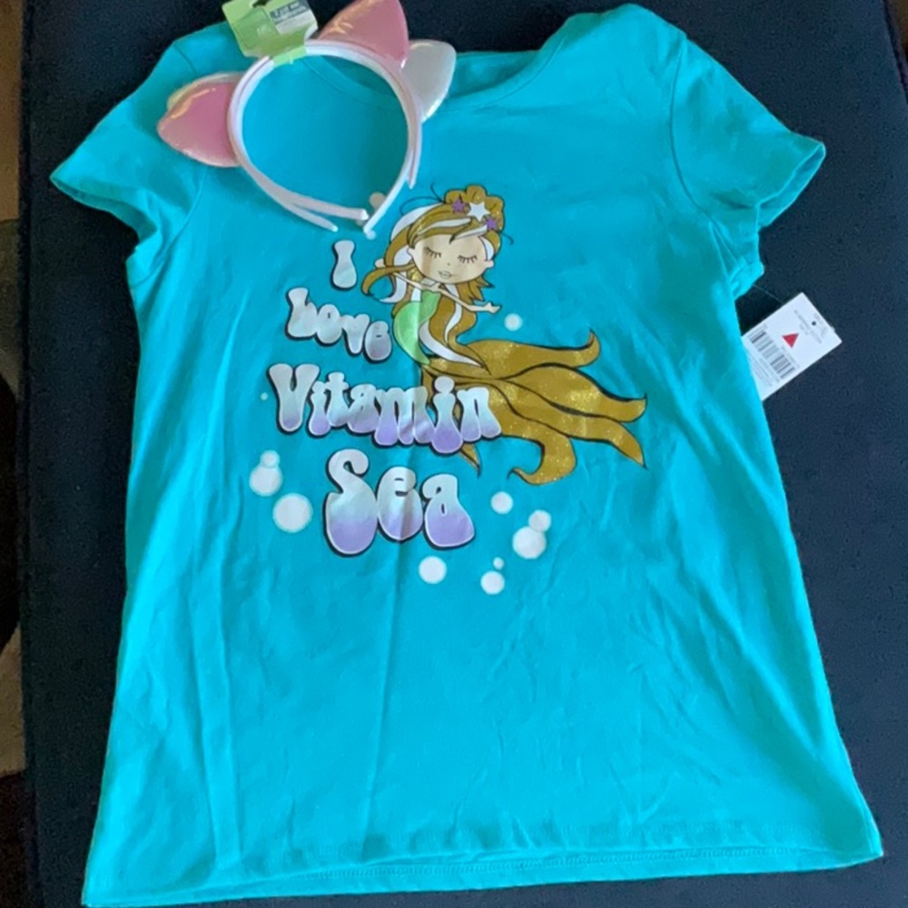 I Love vitamin sea T-shirt ,w 2 cat ear headband